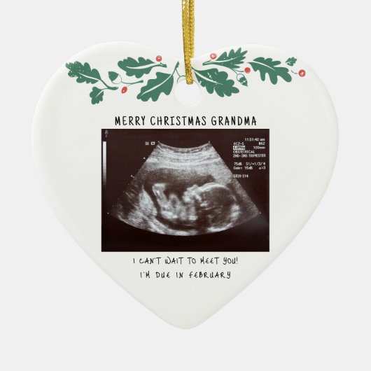 Vrolijk kerstfeest oma Zwangerschap Ultrageluid Keramisch Ornament (Voorkant)