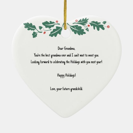 Vrolijk kerstfeest oma Zwangerschap Ultrageluid Keramisch Ornament (Achterkant)