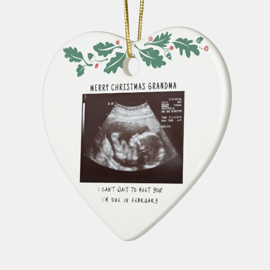 Vrolijk kerstfeest oma Zwangerschap Ultrageluid Keramisch Ornament (Links)