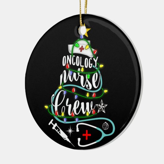 Vrolijk kerstfeest Oncoloog Oncology Nurse Crew Keramisch Ornament (Links)