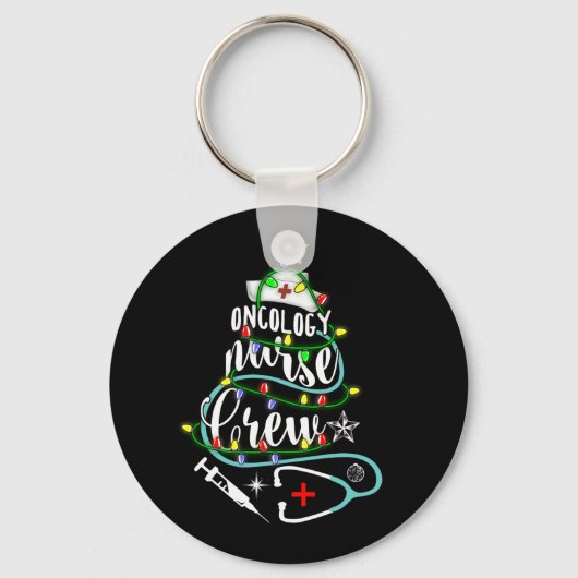 Vrolijk kerstfeest Oncoloog Oncology Nurse Crew Sleutelhanger (Voorkant)