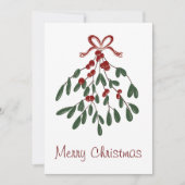 Vrolijk kerstfeest onder de maretak feestdagenkaart (Voorkant)