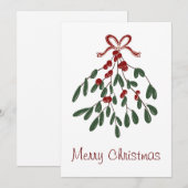 Vrolijk kerstfeest onder de maretak feestdagenkaart (Voorkant / Achterkant)