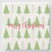 Vrolijk kerstfeest, Onderzetter met boomdecor (Voorkant)