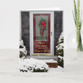 Vrolijk kerstfeest - Ons huis aan u - Voordeur Feestdagen Kaart (Voorkant)