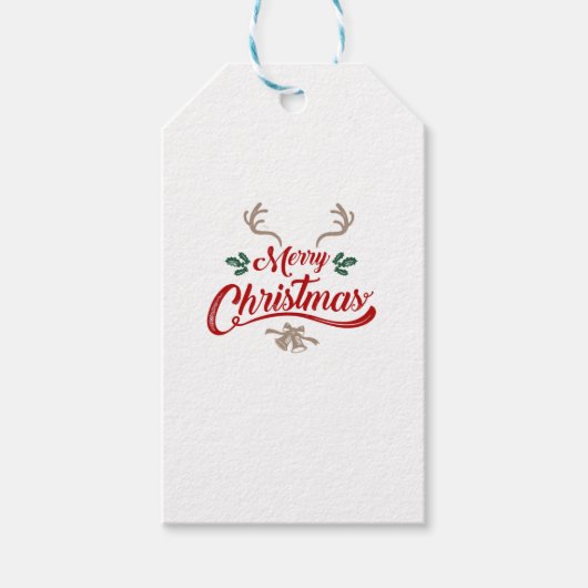 Vrolijk kerstfeest  ontwerp | Rood & Groen Cadeaulabel (Voorkant)
