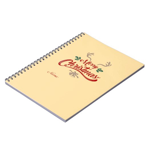 Vrolijk kerstfeest  ontwerp | Rood & Groen Notitieboek (Linkerzijde)