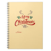 Vrolijk kerstfeest  ontwerp | Rood & Groen Notitieboek (Voorkant)