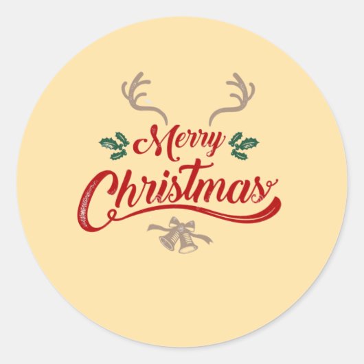 Vrolijk kerstfeest  ontwerp | Rood & Groen Ronde Sticker (Voorkant)