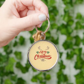 Vrolijk kerstfeest  ontwerp | Rood & Groen Sleutelhanger (Hand)