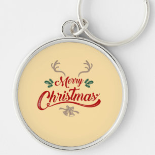 Vrolijk kerstfeest  ontwerp   Rood & Groen Sleutelhanger