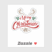 Vrolijk kerstfeest ontwerp | Rood & Groen Sticker (Vel)