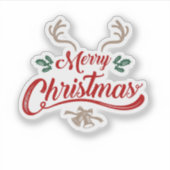 Vrolijk kerstfeest ontwerp | Rood & Groen Sticker (Voorkant)