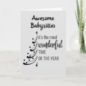 VROLIJK KERSTFEEST ** ONZE GEWELDIGE BABYSITTER ** FEESTDAGEN KAART (Voorkant)