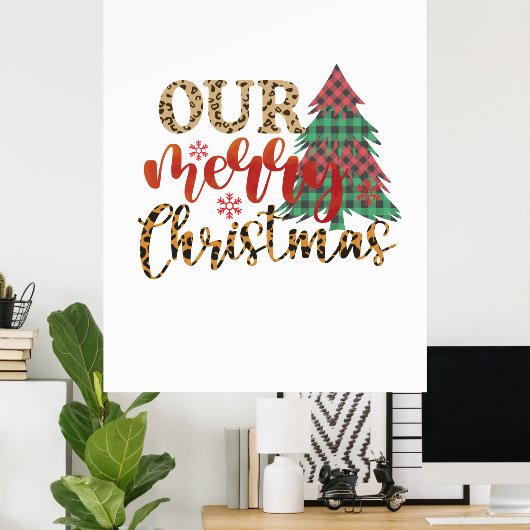 Vrolijk kerstfeest Onze prettige kerst Poster (Thuiskantoor)