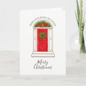 Vrolijk kerstfeest Onze rode deur van het huis, an Feestdagen Kaart (Voorkant)
