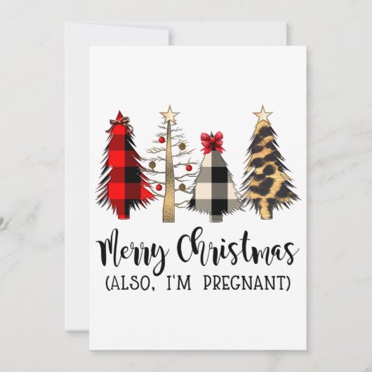 Vrolijk kerstfeest ook ik ben zwanger Anoun Feestdagenkaart (Voorkant)