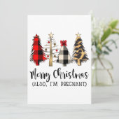Vrolijk kerstfeest ook ik ben zwanger Anoun Feestdagenkaart (Staand voorkant)