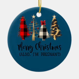 Vrolijk kerstfeest ook ik ben zwanger Anoun Keramisch Ornament
