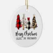 Vrolijk kerstfeest ook ik ben zwanger Anoun Keramisch Ornament (Rechts)