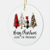 Vrolijk kerstfeest ook ik ben zwanger Anoun Keramisch Ornament (Links)