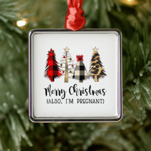 Vrolijk kerstfeest ook ik ben zwanger Anoun Metalen Ornament