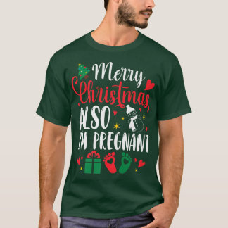 Vrolijk kerstfeest ook met zwangere vrouwen tijden t-shirt