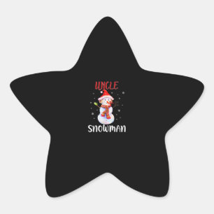 Vrolijk Kerstfeest Oom Sneeuwman Oom Gifts Ster Sticker