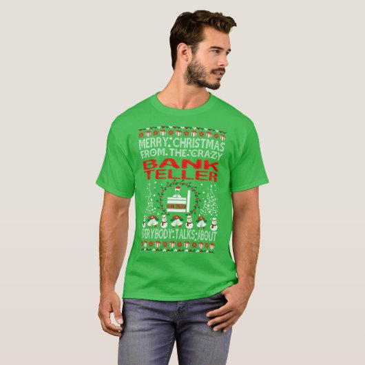 Vrolijk kerstfeest op bankschroeven T - shirts met (Voorkant volledig)