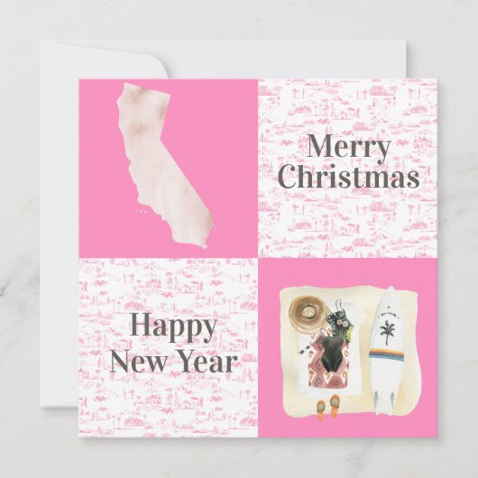 Vrolijk kerstfeest op California Square Foto Notitiekaartje (Voorkant)