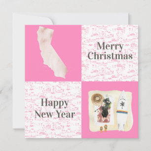 Vrolijk kerstfeest op California Square Foto Notitiekaartje