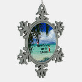 Vrolijk kerstfeest op de Bahama's Tin Sneeuwvlok Ornament (Links)