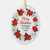 Vrolijk kerstfeest op de beste Pet Sitter ooit Keramisch Ornament (Rechts)