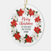 Vrolijk kerstfeest op de beste Pet Sitter ooit Keramisch Ornament (Links)