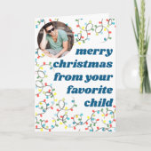 Vrolijk kerstfeest op de favoriete foto van kinder feestdagen kaart (Voorkant)