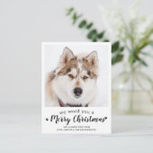 Vrolijk kerstfeest op de foto van de Dog Modern Pe Feestdagenkaart (Staand voorkant)