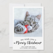 Vrolijk kerstfeest op de foto van de kat Modern Pe Feestdagenkaart (Voorkant)