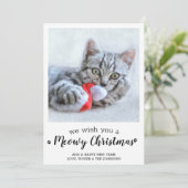 Vrolijk kerstfeest op de foto van de kat Modern Pe Feestdagenkaart (Staand voorkant)