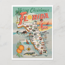 Vrolijk kerstfeest op de kaart van Florida