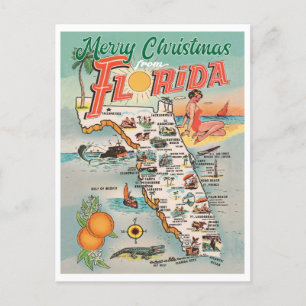 Vrolijk kerstfeest op de  kaart van Florida