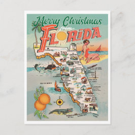 Vrolijk kerstfeest op de  kaart van Florida