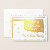 Vrolijk kerstfeest op de staatfoto van Oklahoma Folie Kaarten (Voorkant met envelop)