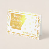 Vrolijk kerstfeest op de staatsfoto van Arkansas Folie Kaarten (Voorkant)