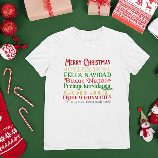 Vrolijk kerstfeest op de VN-scriptie T-shirt