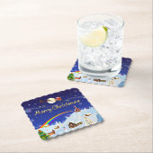 Vrolijk kerstfeest op de volle maan kartonnen onderzetters (Insitu)