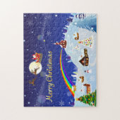 Vrolijk kerstfeest op de volle maan legpuzzel (Verticaal)