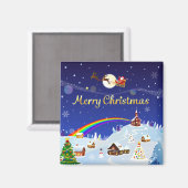 Vrolijk kerstfeest op de volle maan magneet (Voorkant / Achterkant)