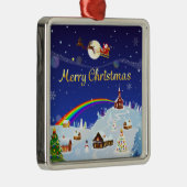 Vrolijk kerstfeest op de volle maan metalen ornament (Rechts)