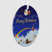 Vrolijk kerstfeest op de volle maan ornament (voorkant)