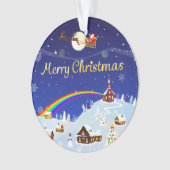 Vrolijk kerstfeest op de volle maan ornament (voorkant)